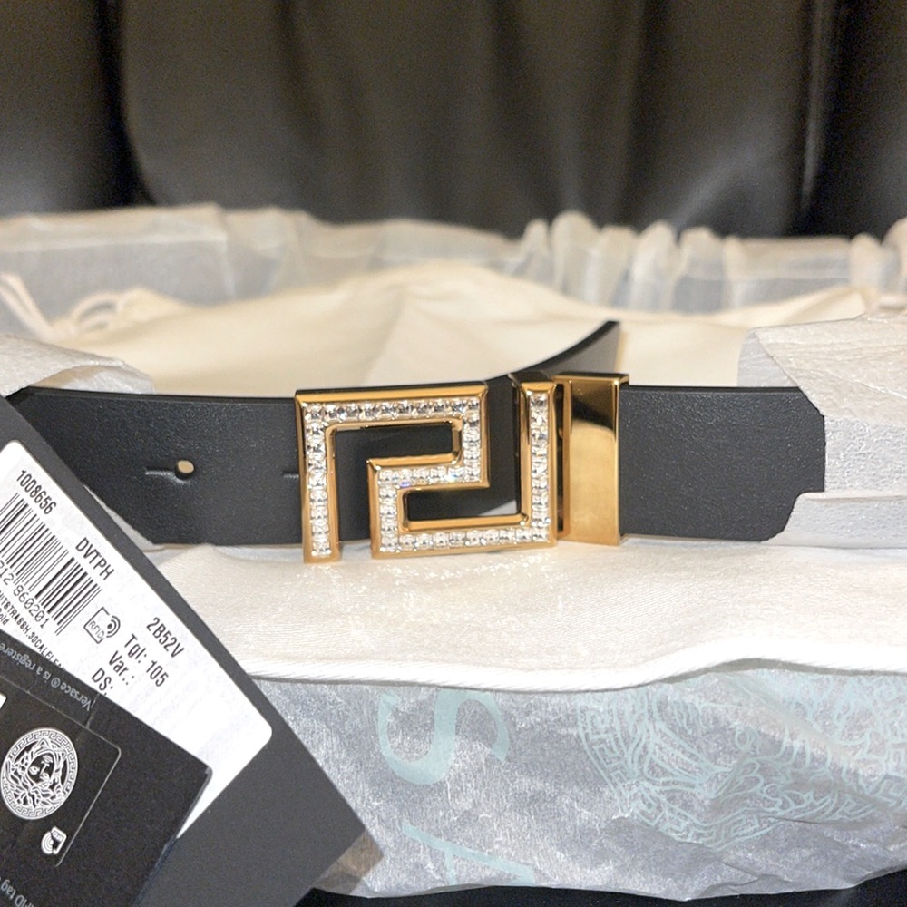 Versace Embellished reversible buckle Belt